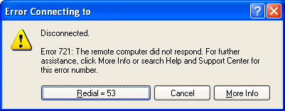 721 ошибка vpn windows xp