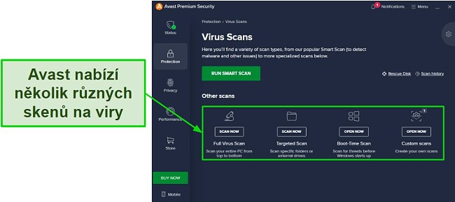 Recenze Avast Antiviru: Dostupné kontrolní skenery pro viry